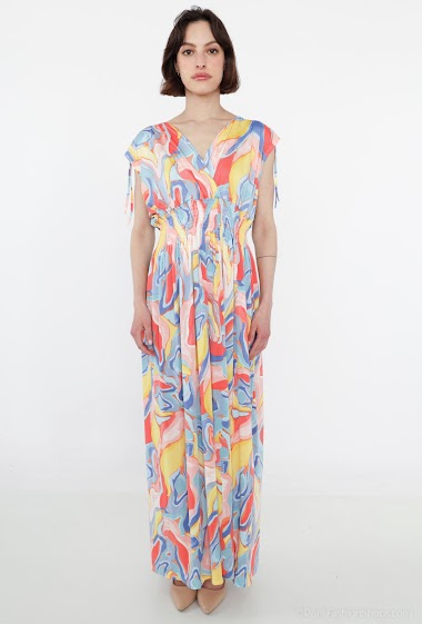 Großhändler Elissa - Langes bedrucktes Kleid