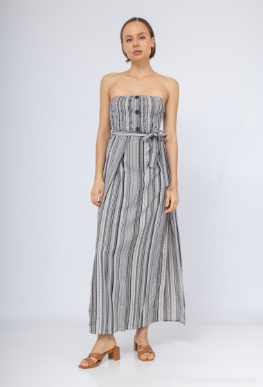 Wholesaler Mooya - Long strapless dress with slits on both sides