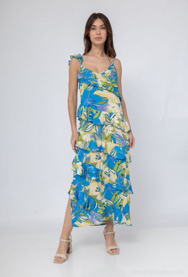Wholesaler Mooya - Long printed dress with ruffles