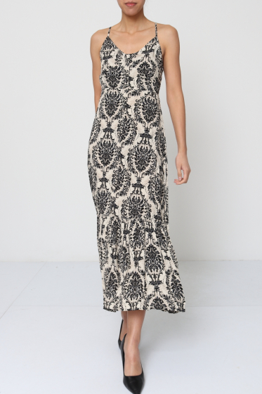 Wholesaler Mooya - Long printed dress with button detail