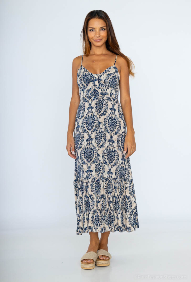 Wholesaler Mooya - Long printed dress with button detail
