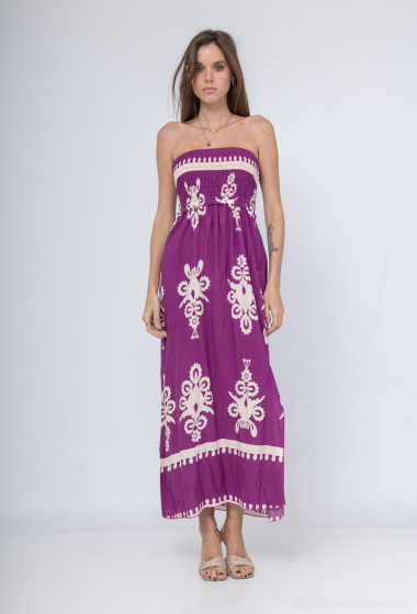Wholesaler Mooya - Long strapless printed dress
