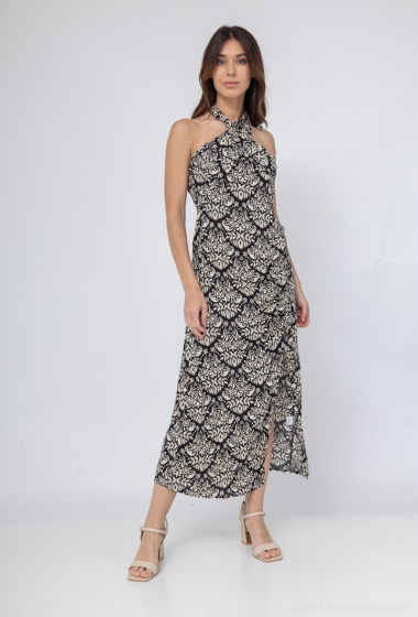 Wholesaler Mooya - Long dress with crossed back print