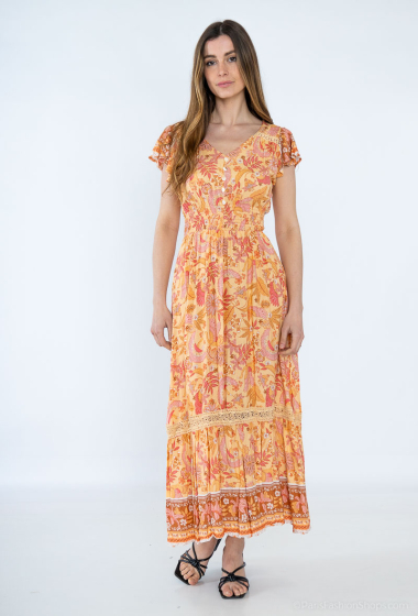 Wholesaler Mooya - Long floral print dress with small sleeves