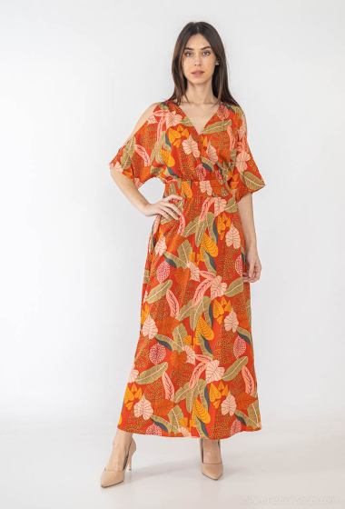 Wholesaler Mooya - Long floral print dress with sleeves