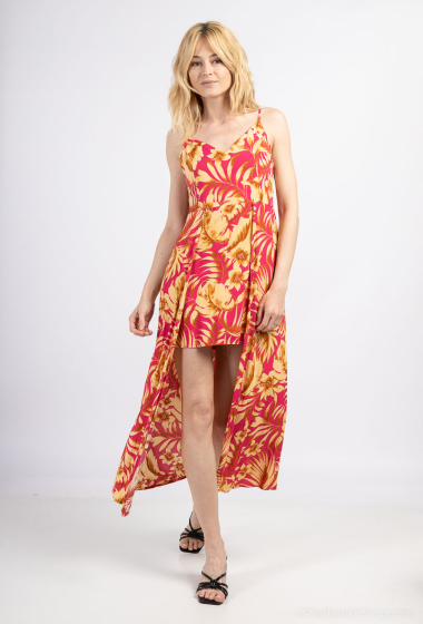 Wholesaler Mooya - Long floral print dress short and long at the back