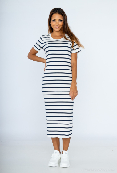 Wholesaler Mooya - Long striped dress with sleeves
