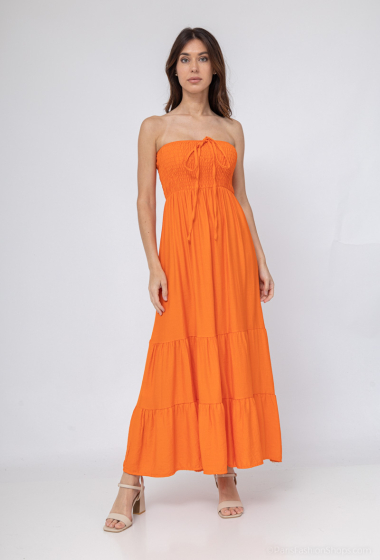 Wholesaler Mooya - Long plain dress with ruffle at the bottom