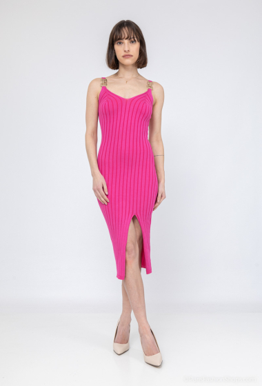 Wholesaler Mooya - Mid-length knit dress with side slit