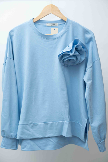 Wholesaler Mooya - Cotton sweatshirt with flower brooch