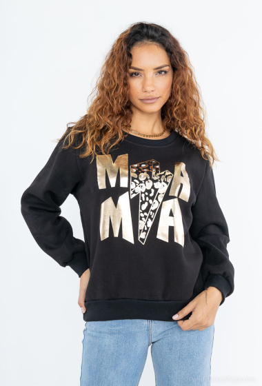 Wholesaler Mooya - Fleece interior sweatshirt with golden rock pattern