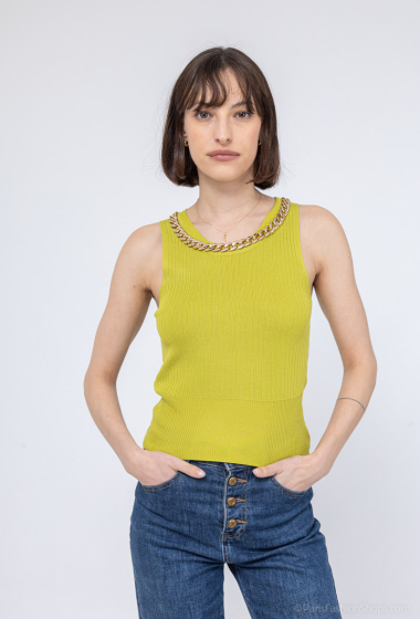 Wholesaler Mooya - Short tank top with chain all along the collar