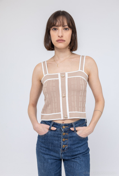 Wholesaler Mooya - Knitted top with wide strap and buttons