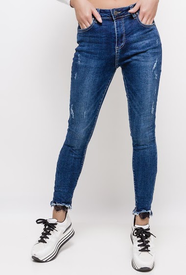 Wholesaler Mozzaar  Forever - Jeans with lace detail