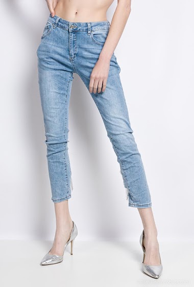 Großhändler Mozzaar  Forever - Jeans with strass and lace