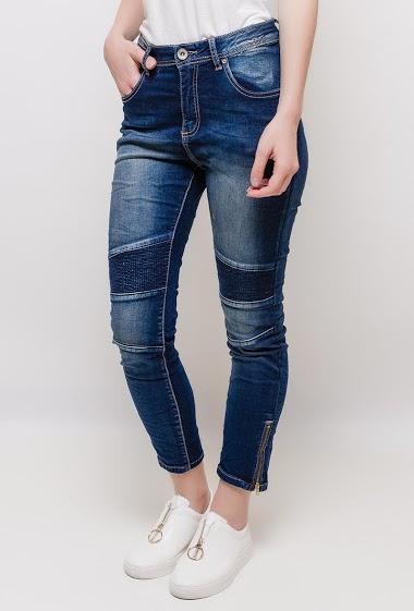 Wholesaler Mozzaar  Forever - Biker jeans with zip ankles