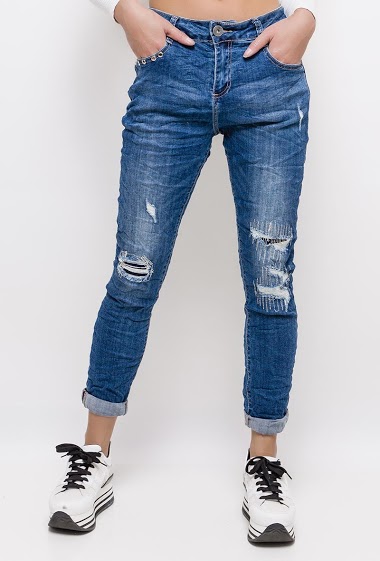 Wholesaler Mozzaar  Forever - Ripped jeans with eyelets