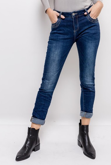 Wholesaler Mozzaar  Forever - Creased effect jeans