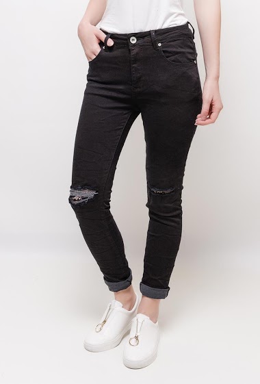 Wholesaler Mozzaar  Forever - Ripped pants with lace