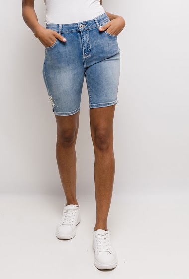 Wholesaler Mozzaar  Forever - Denim shorts with strass