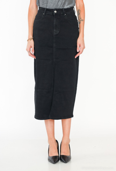 Wholesaler MOZZAAR FOREVER - Denim skirt, black, 86 cm long