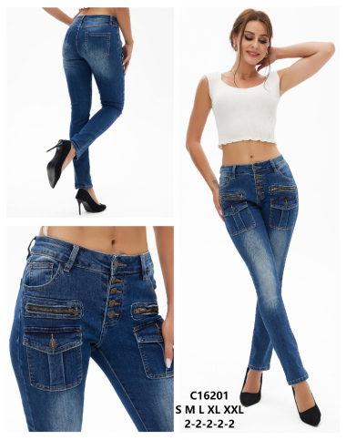 Grossiste MOZZAAR FOREVER - Pantalon jean boutons poche zip