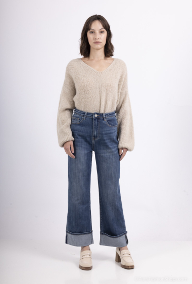 Grossiste MOZZAAR FOREVER - Pantalon jean, patte large revers