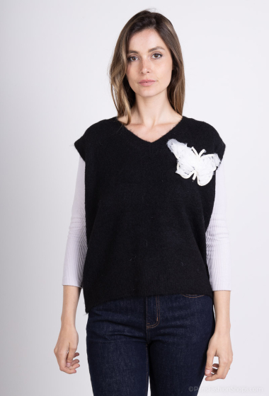 Großhändler MOZZAAR FOREVER - Cardigan-Pullover aus Wolle mit Schmetterlingsmotiv