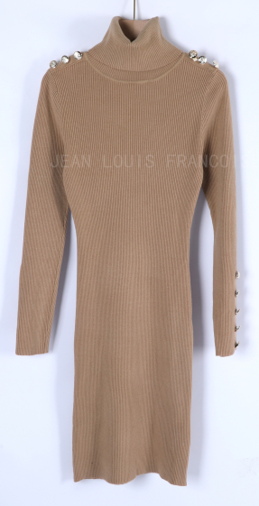 Wholesaler MOZZAAR FOREVER - Sweater dress with shoulder buttons
