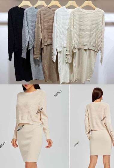 Wholesaler Moëwy - 2 pieces knit dress