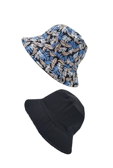Wholesaler M&P Accessoires - Leaf print unisex reversible bucket hat