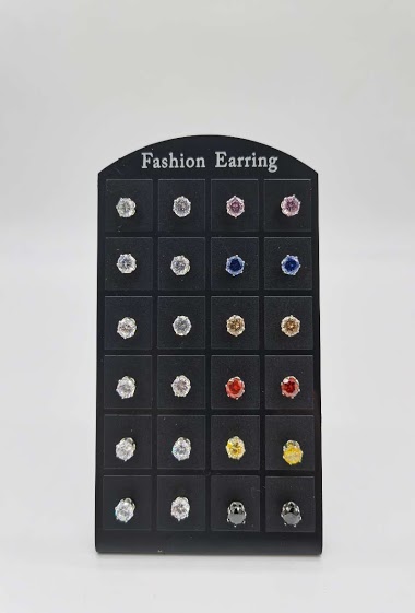 Wholesaler M&P Accessoires - Earrings piercing classic 7 MM blister 12 pairs