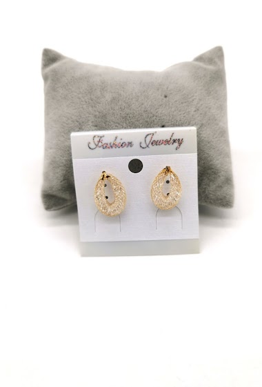 Wholesaler M&P Accessoires - Earrings in copper wire and rhinestones