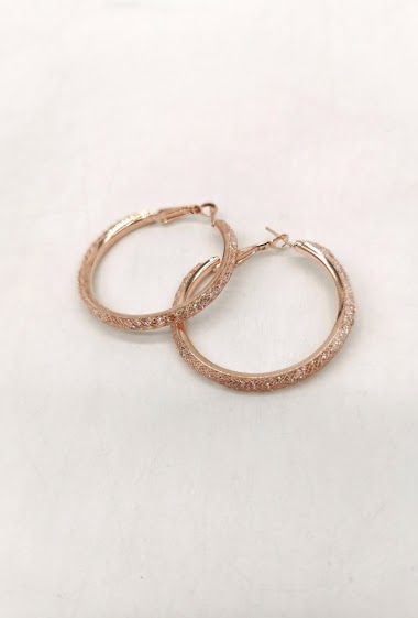 Grossiste M&P Accessoires - Boucles d'oreilles en fil de cuivre et strass