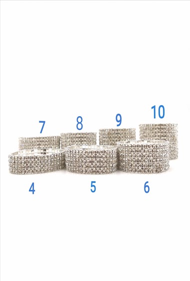 Wholesaler M&P Accessoires - Bracelet elastic diamonds from 4 to 10 rows