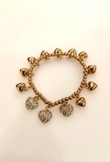 Grossiste M&P Accessoires - Bracelet élastique en métal fantaisie avec charms