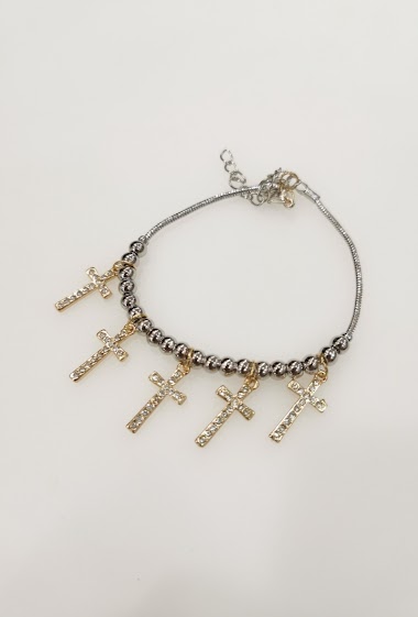 Grossiste M&P Accessoires - Bracelet en métal fantaisie avec charms