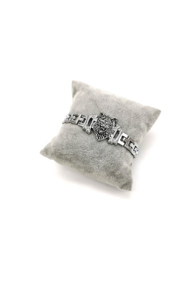 Grossiste M&P Accessoires - Bracelet en métal fantaisie tête de loup