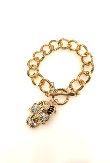 Grossiste M&P Accessoires - Bracelet maille en métal fantaisie avec charms
