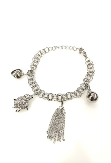 Großhändler M&P Accessoires - Fancy metal mesh bracelet with charms
