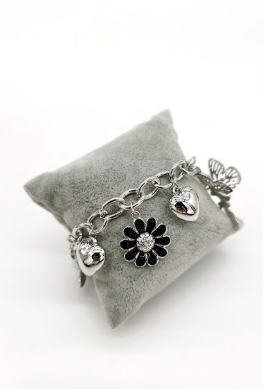 Großhändler M&P Accessoires - Silver link bracelet with charms