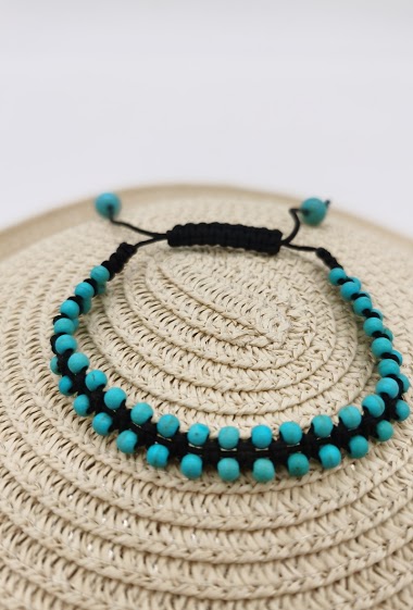 Grossiste M&P Accessoires - Bracelet réglable turquoise