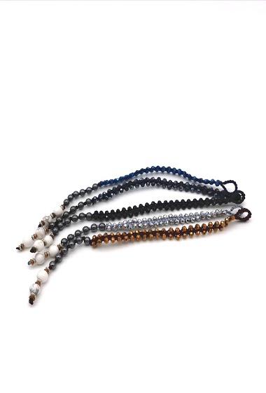Grossiste M&P Accessoires - Bracelet tissé à la main avec cristal artificiel