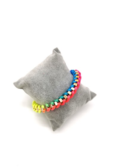 Großhändler M&P Accessoires - Neon or rainbow braided bracelet