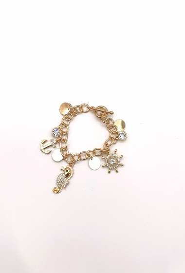 Grossiste M&P Accessoires - Bracelet en maille avec charms marins