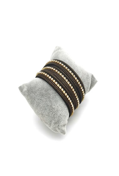 Wholesaler M&P Accessoires - Double wrap bracelet with rhinestones