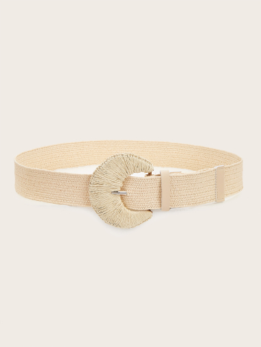 Mayorista M&P Accessoires - Cinturón elástico de rafia con hebilla redonda