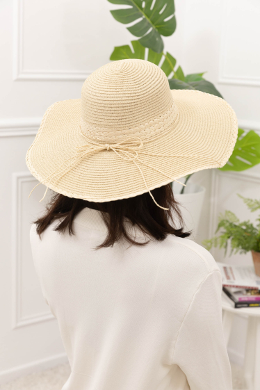 Wholesaler M&P Accessoires - Bohemian straw hat bow knot