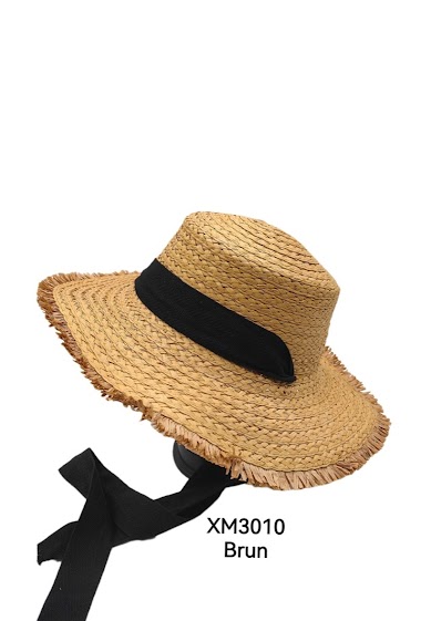 Wholesaler M&P Accessoires - Straw hat with raw effect braid ribbon