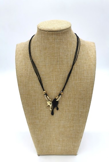 Wholesaler M&P Accessoires - Black cord pendant necklace